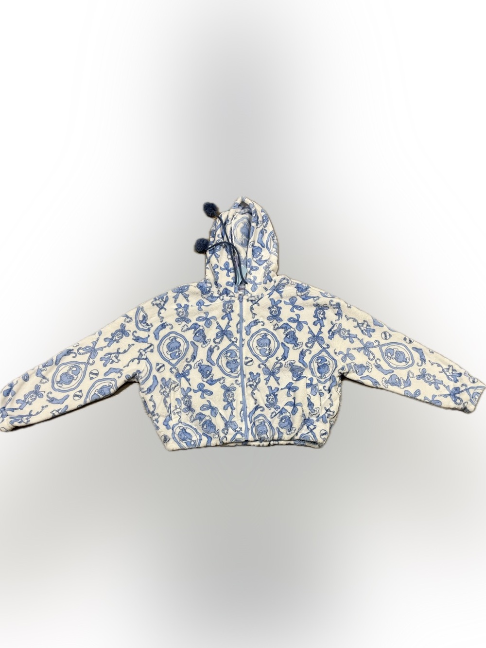 Target The Grinch Dr Seuss Blue White Sherpa Fleece Full Zip Hoodie NWT XL